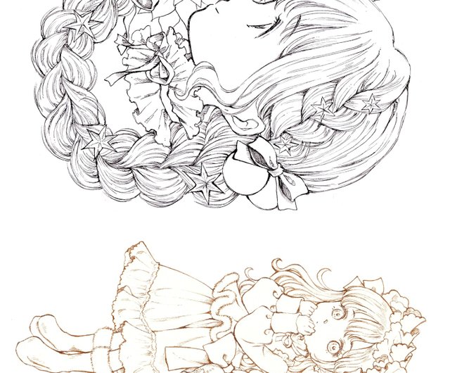 1 / 12 【通常盤cinnamonぬりえ】創作イラスト　雑貨　ぬりえ cinnamonぬりえ4冊セット冊子ぬりえ ポストカードぬりえ - メルカリ