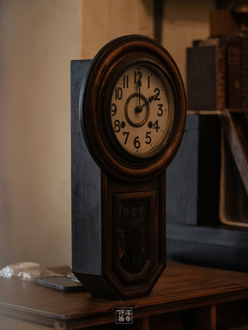 昭和22年 木製發條壁掛鐘 佐藤時計製作所 - 時鐘/鬧鐘 - 木頭 