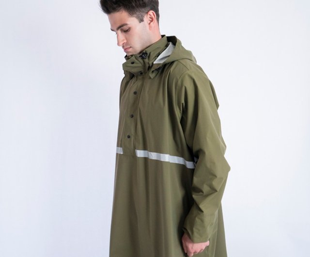 軽量で簡単に取り外し可能なフード付きワンピースレインコート