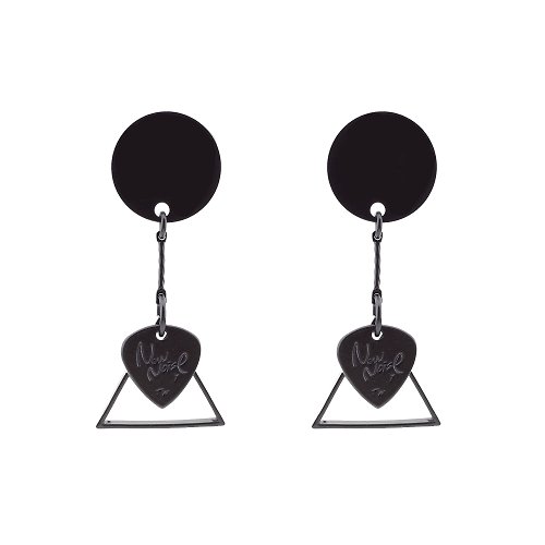 NEW NOISE 音樂飾品實驗所 NEW NOISE 音樂飾品實驗所-三角鐵耳環 Triangle earrings (霧黑款)