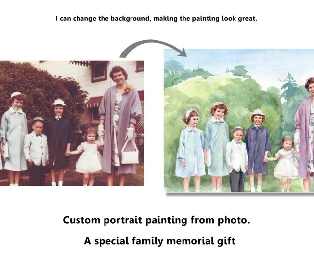 世界で1枚のオーダーメイド似顔絵★大人数ok★家族一緒に★記念日★プレゼント 世界で1枚のオーダーメイド似顔絵☆ハイクオリティver☆家族