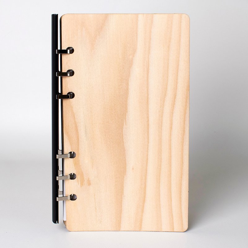 North American fir logs, handwritten plain noodles, wooden handbook - Notebooks & Journals - Wood Yellow
