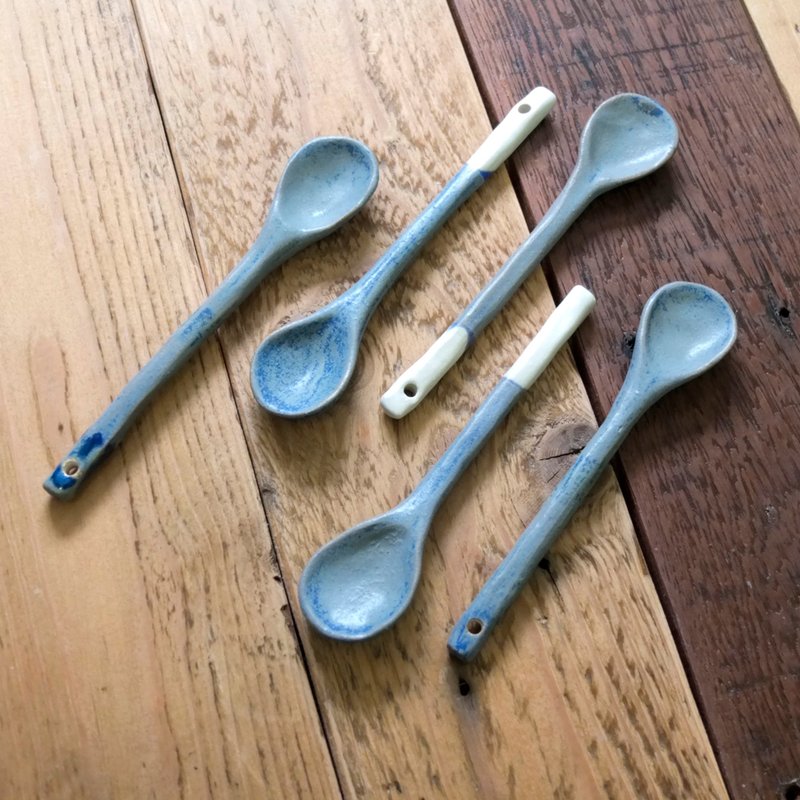 autumn night coffee spoon earthenware spoon stirring spoon - ช้อนส้อม - ดินเผา 