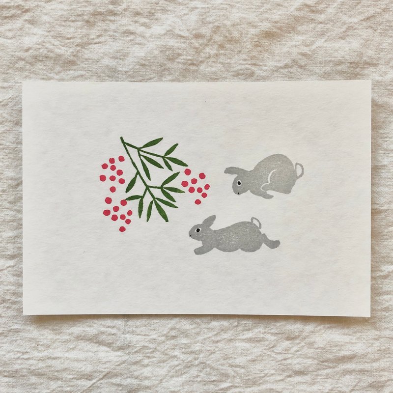 Pinkoi Proxy Purchase - 年賀状・卯年ポストカー2枚set - 卡片/明信片 - 紙 