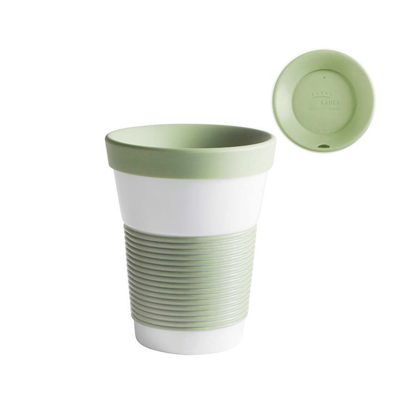 摩登系列-350ml含蓋隨行杯-粉青綠-原廠盒裝 - 咖啡杯 - 瓷 綠色