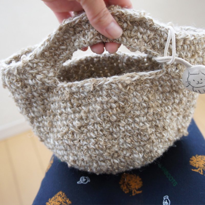 Ba-ba handmade Crochet bag  No.CSB39 - 手提包/手提袋 - 其他材質 咖啡色