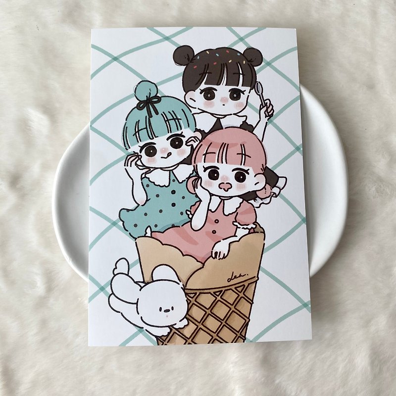 アイスクリームポストカード - 心意卡/卡片 - 紙 