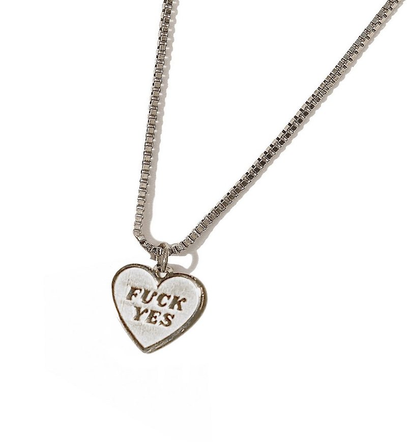 Fuck Yes & :) Necklace • Steel - Necklaces - Stainless Steel Silver