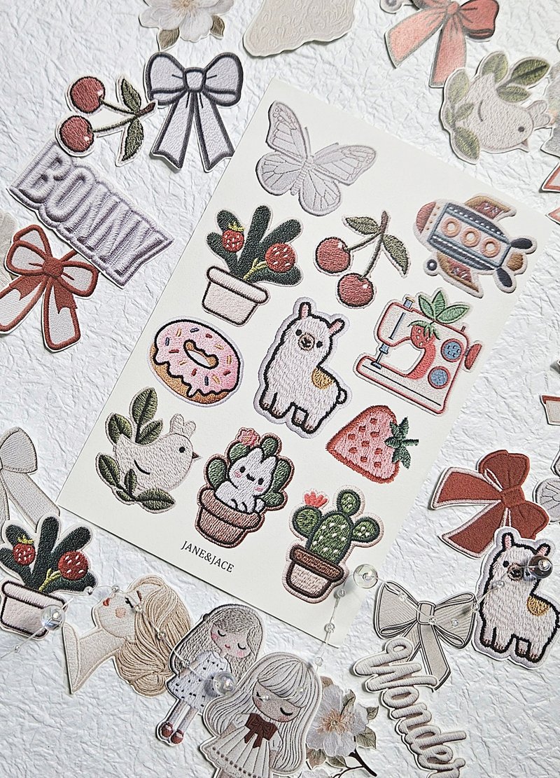 Embroidery Patch Animal Friends Paper - 貼紙 - 紙 