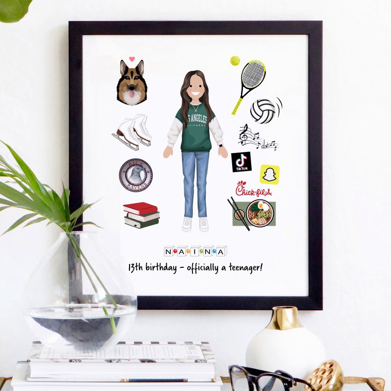 Personalized cartoon portrait and your favorite things and hobby. Printable file - 電子似顏繪/繪畫/插畫 - 其他材質 