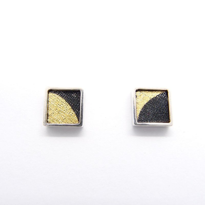 One centimeter square D-925 Silver earrings - ต่างหู - โลหะ 