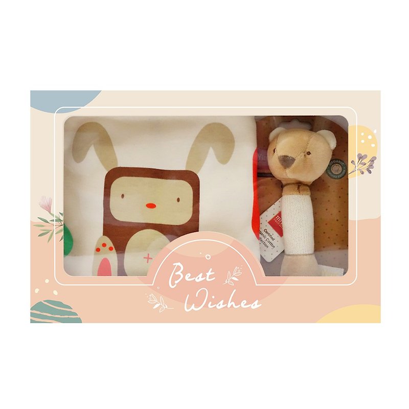 Organic Quilt Bedding Toy Gift Box Premium Bunny Quilt + miYim Ji Na Bang Xiong - ผ้าปูที่นอน - ผ้าฝ้าย/ผ้าลินิน สีนำ้ตาล
