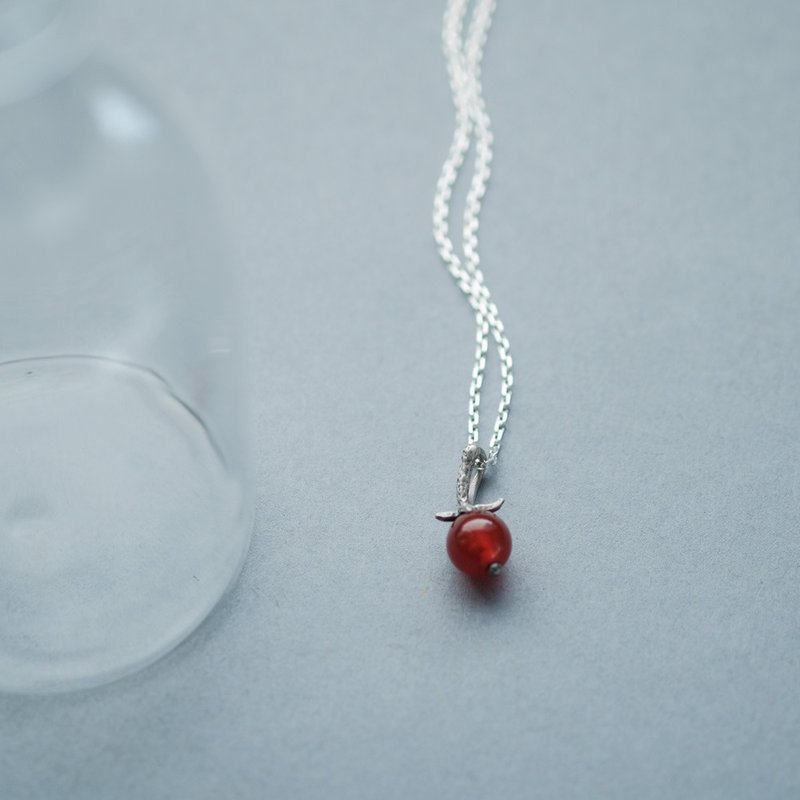 ミニ トマト カーネリアン ネックレス シルバー925 - 項鍊 - 其他金屬 紅色