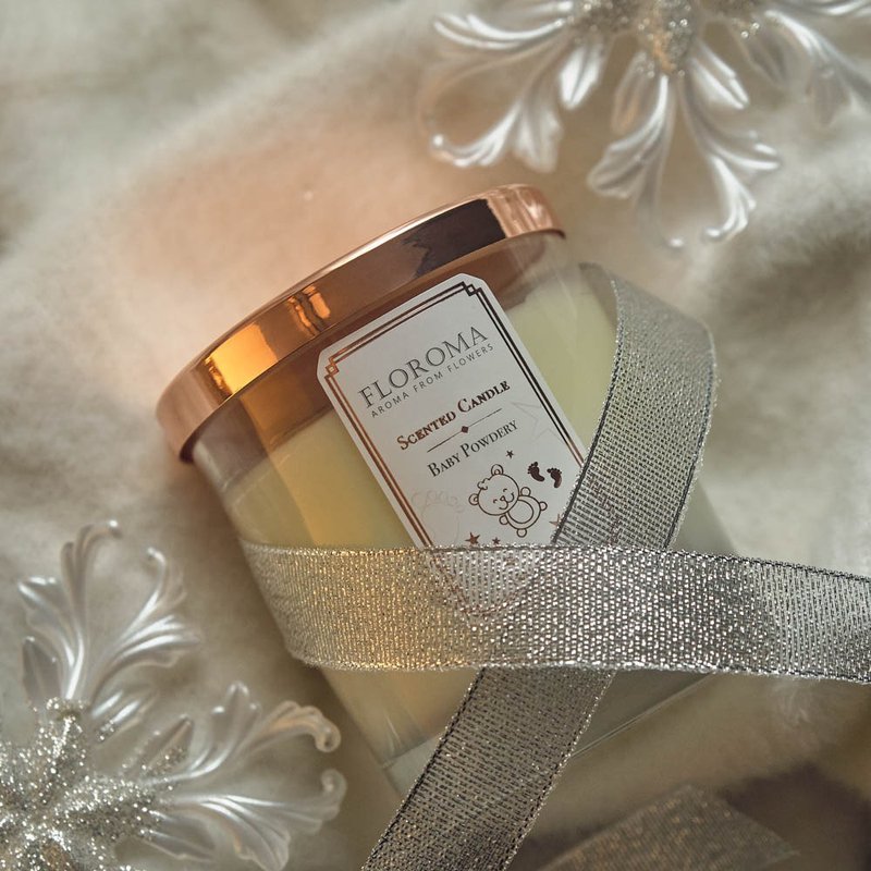 BB爽身粉香薰蠟燭 Baby Powdery Scented Candle - 香氛蠟燭/燭台 - 其他材質 白色