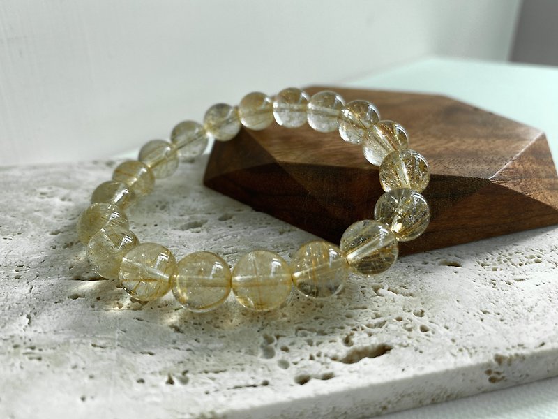 Black Skeletal Crystal / Sun Stone - Bracelets - Gemstone Yellow