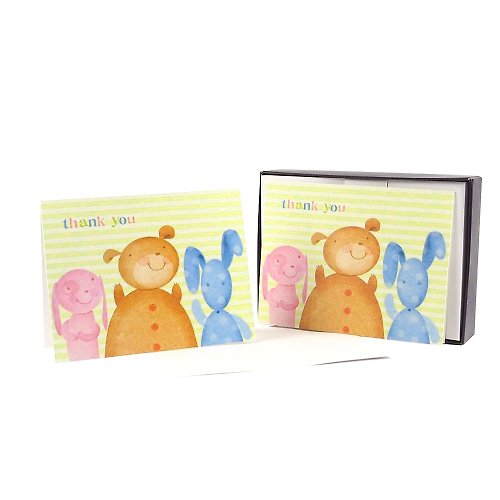 205剪刀石頭紙 盒卡-動物們20入【Hallmark-卡片 無限感謝/多用途】