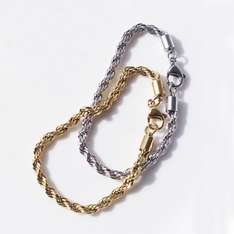 繊細な輝き ステンレスロープブレス　Gold/Silver - 手鍊/手環 - 寶石 金色