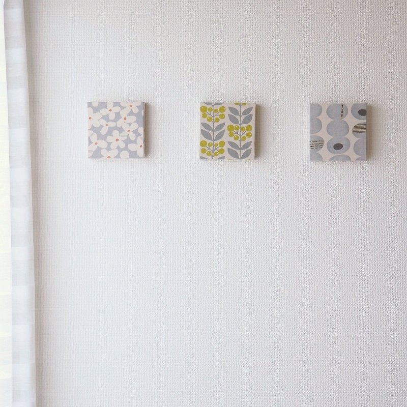 Fabric panel small size / 3 piece set / Gray - Wall Décor - Cotton & Hemp Gray