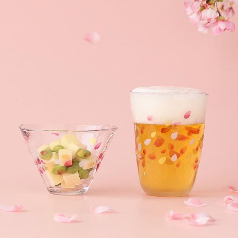 ADERIA TEBINERI HARUIRO Cherry Blossom Pair Cup 290ml - Bar Glasses & Drinkware - Glass Pink