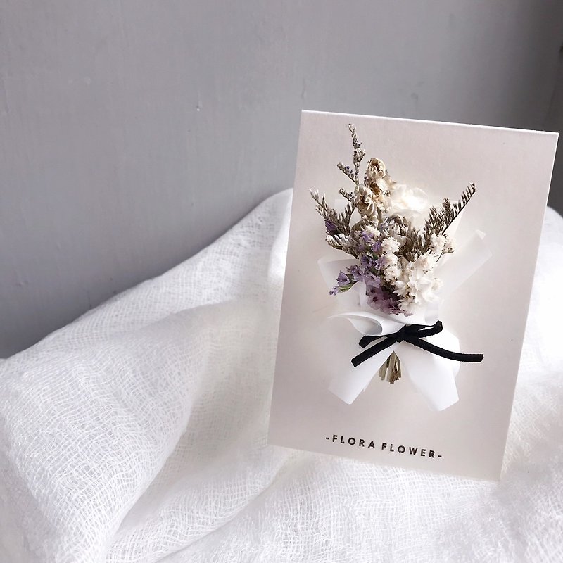 乾燥花卡片-白紫色系 - 心意卡/卡片 - 植物．花 白色