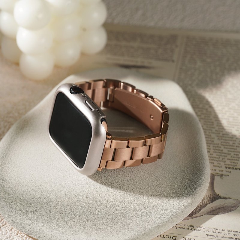 Apple watch-Limited W.WEAR waist-shrinking steel strap - สายนาฬิกา - สแตนเลส สีนำ้ตาล