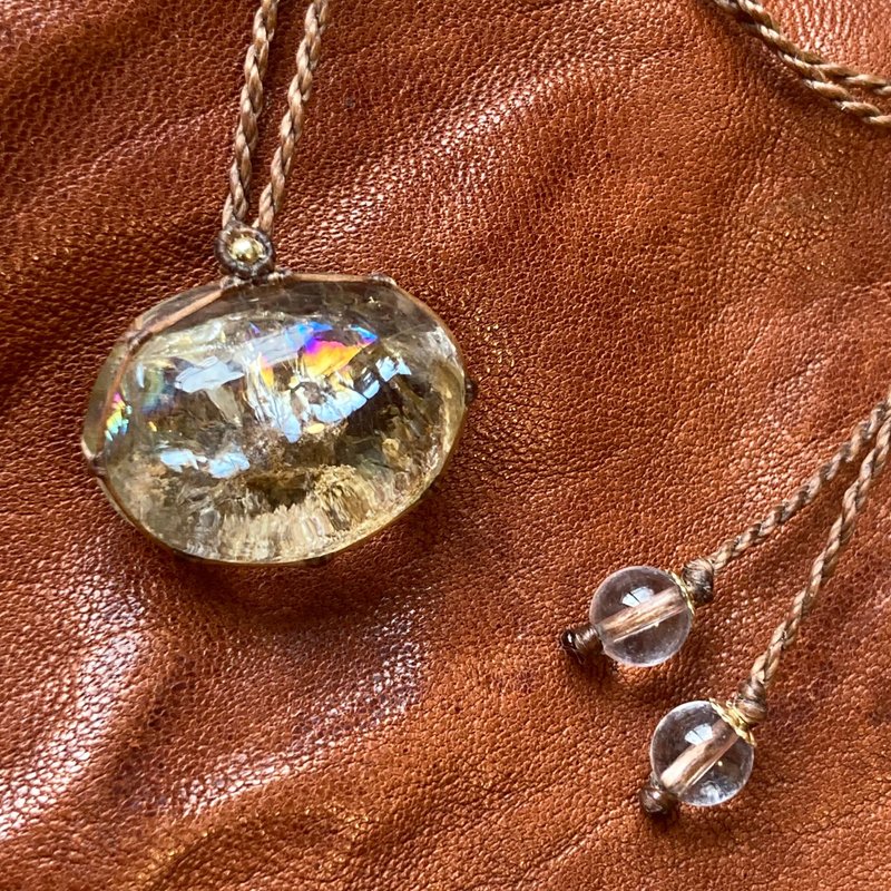 -Bare skin- ガーデンクォーツマクラメネックレス - 項鍊 - 寶石 咖啡色