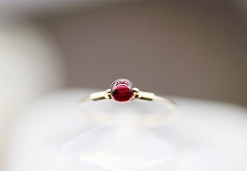 One red garnet ring Farangi ring Pinky ring January birthstone