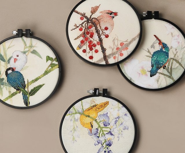 クロスステッチ 6 インチの花と鳥の刺繍フレーム手作り材料セット