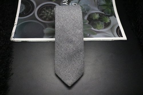 壞紳士 高級灰色羊絨窄版領帶/英倫風紳士necktie