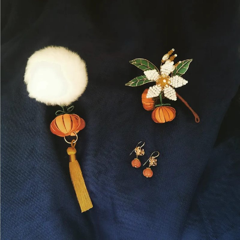 柿柿如意 纏花髮飾 - 髮圈/髮夾 - 繡線 
