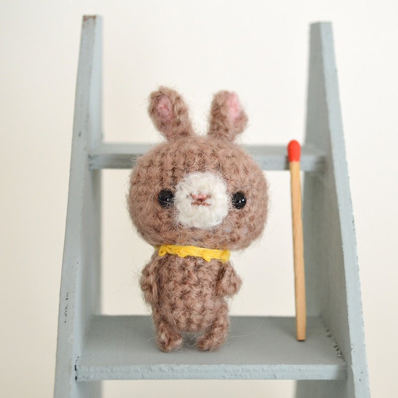 amigurumi rabbit Beige Orange - Stuffed Dolls & Figurines - Wool White