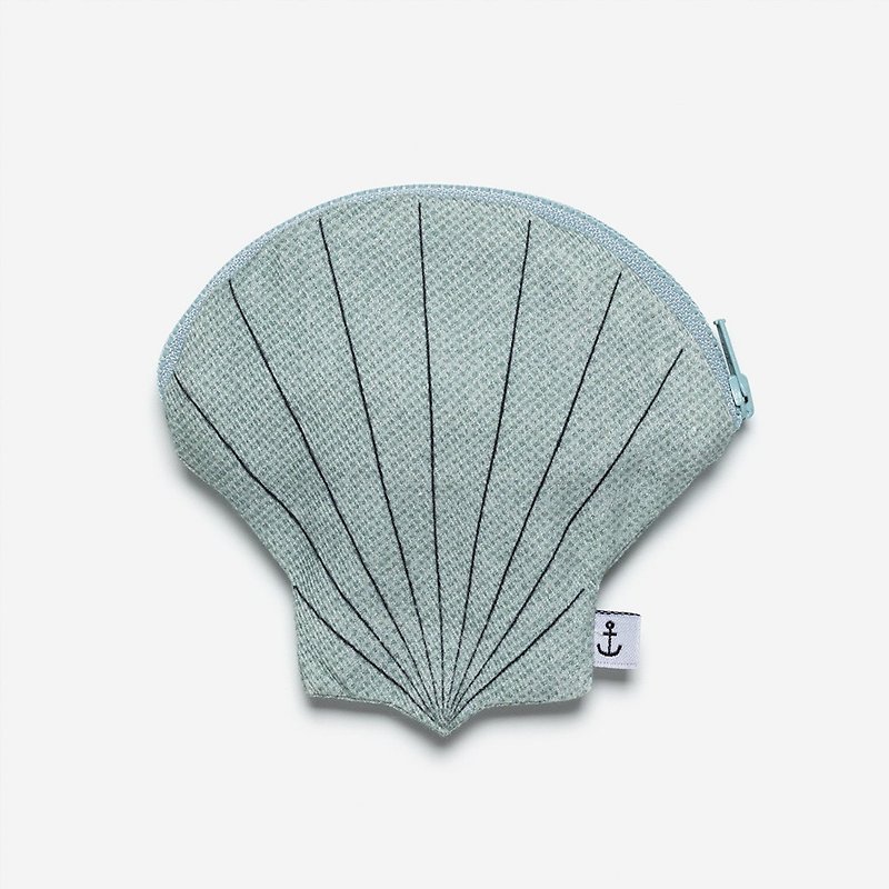 日本海 珍珠母貝零錢包 | Don Fisher - 散紙包 - 棉．麻 藍色