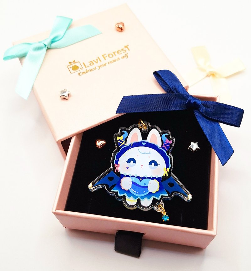 Freya小惡魔 雙層壓克力吊飾 鑰匙圈  禮品 - 吊飾/掛飾 - 壓克力 藍色