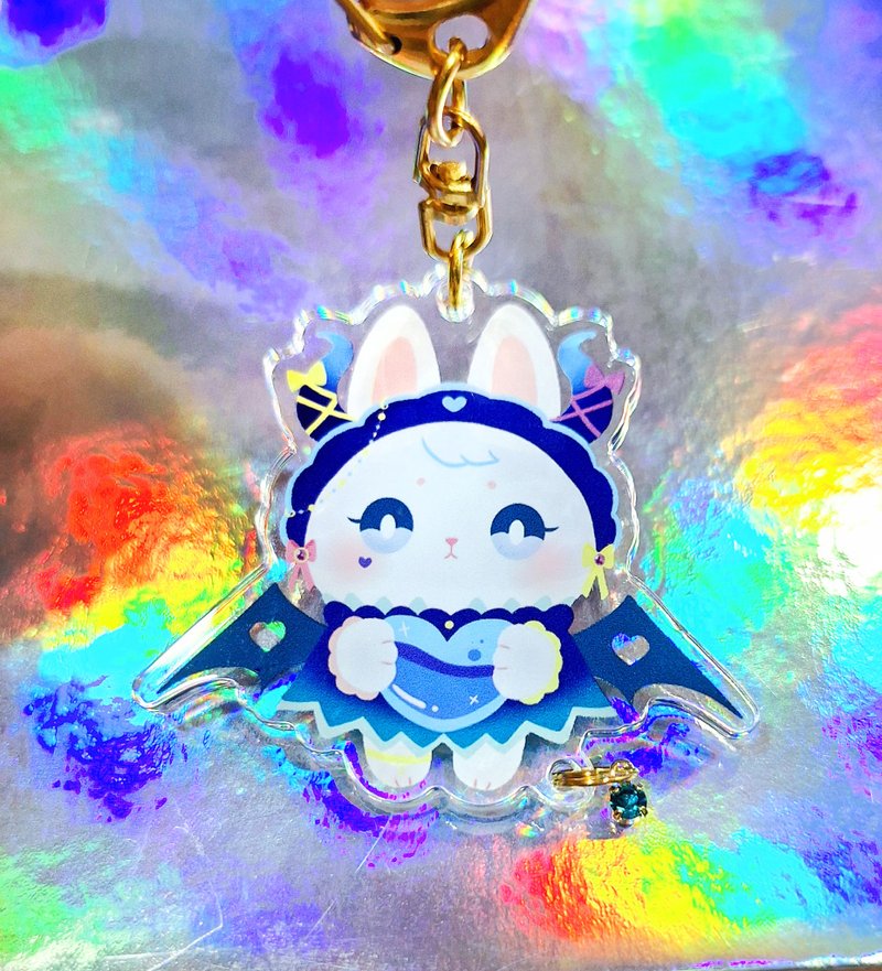 フレイヤ うさぎの小悪魔 ダブルレイヤーアクリルチャーム キーホルダー ギフト - チャーム - アクリル ブルー