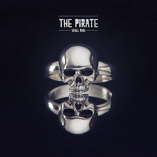The Groovy Inc. Pirate Silver Skull Ring Handcrafted