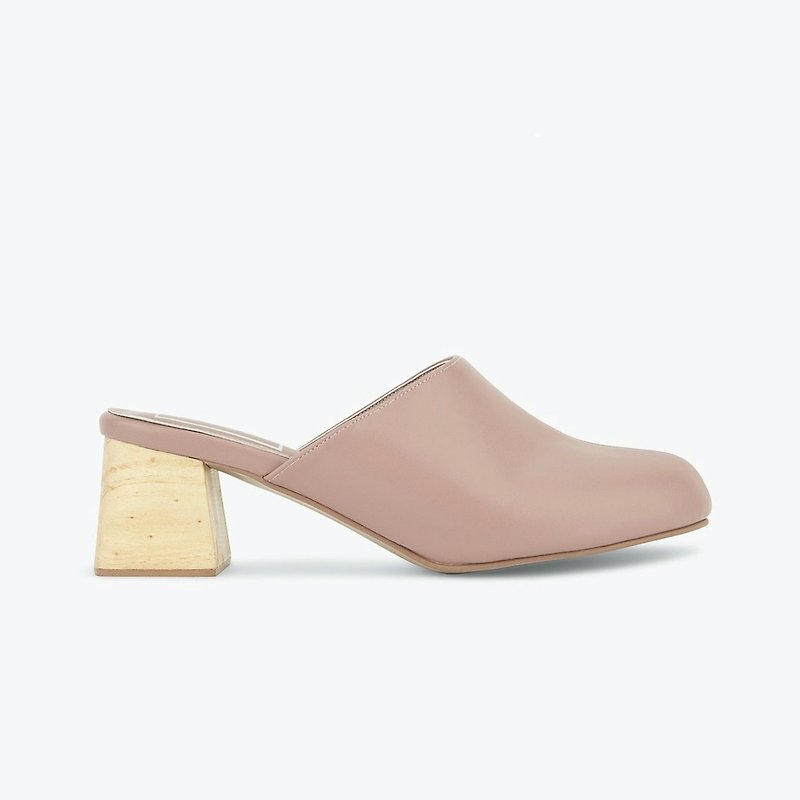 Mules Shoes - Monet Malt Pink - 高踭鞋 - 人造皮革 粉紅色