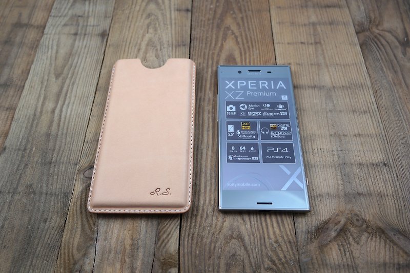 APEE Leather Handmade ~ Plastic Phone Leather Case ~ Original Leather ~ (Sony XZ Premium) - เคส/ซองมือถือ - กระดาษ สีเหลือง