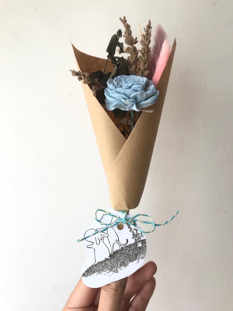 Life gift of Uesugi Flower Picking-Little Graduation Bouquet/Lifetime/Good Friends/Limited minimum order of 5 pieces - ช่อดอกไม้แห้ง - พืช/ดอกไม้ สีน้ำเงิน