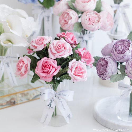 甘いピンクのバラ |家の装飾のためのミニ マルセイユ花瓶 - ショップ