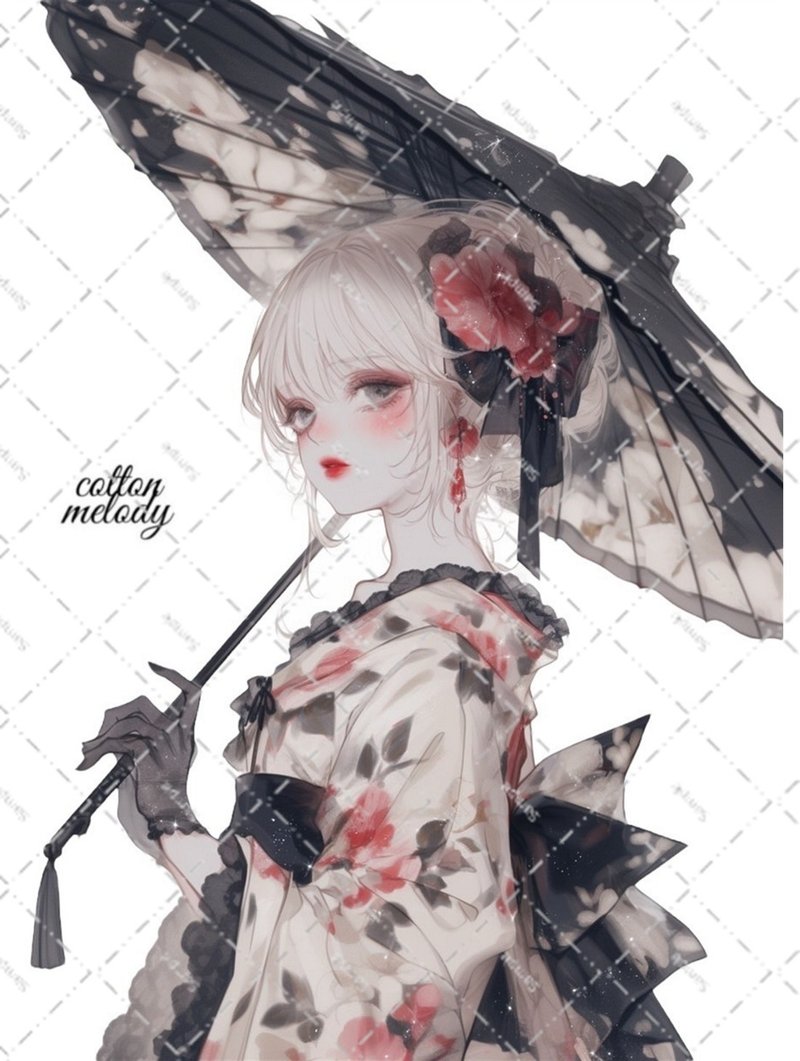 original sticker no.6423 人物ステッカー オリジナルステッカー 人物ステッカー 女の子ステッカー オリジナル人物ステッカー - 貼紙 - 紙 