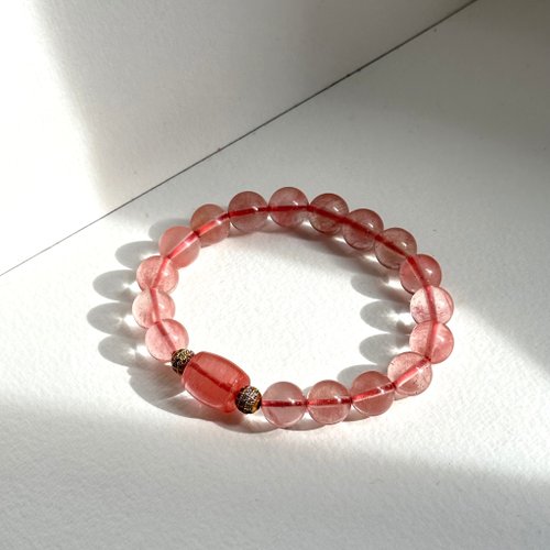 TH JEWELERY 【幸運】冰種西瓜石簡約鍍金球手鏈 相信自己 開朗心境