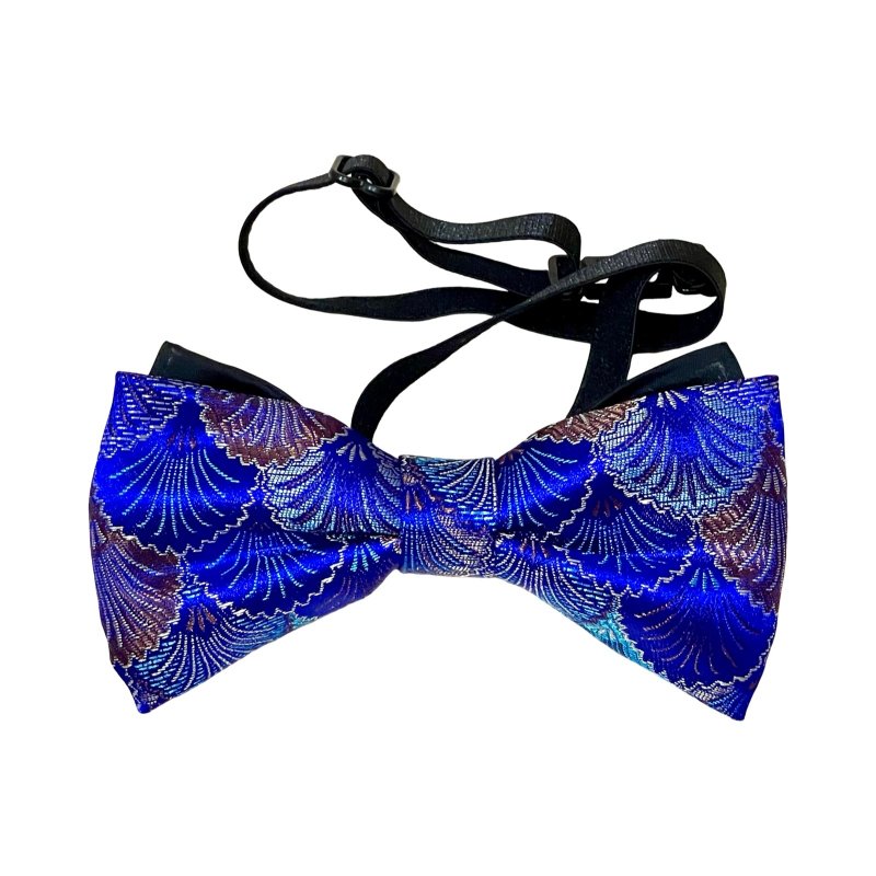 錦浪領結 織錦緞領結 蝴蝶結 造型領結 喜宴新郎領結推薦 中性風 - 煲呔 - 絲．絹 藍色