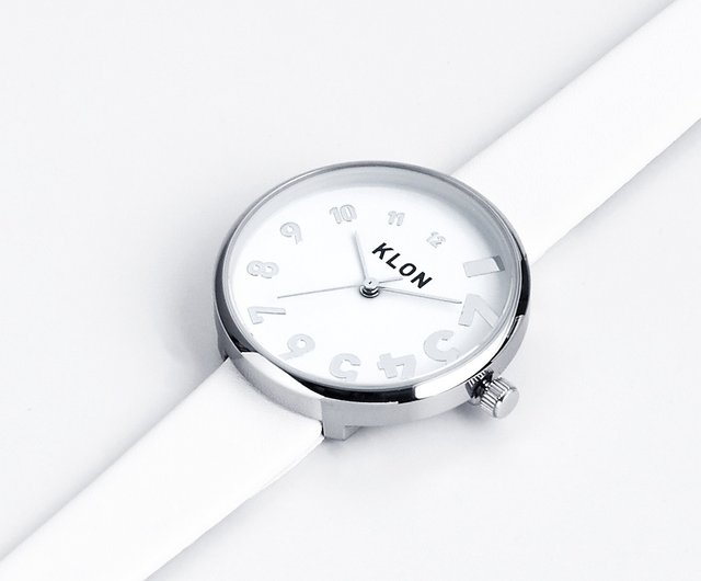 Swirl Time Series | Silver Letter White | 33 mm | Elegant Small