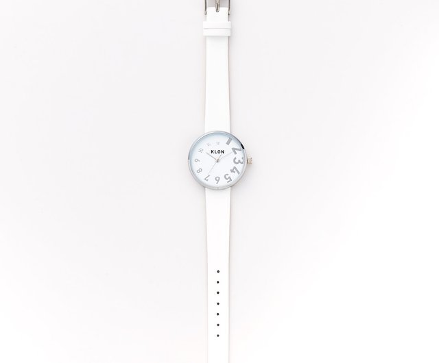Swirl Time Series | Silver Letter White | 33 mm | Elegant Small