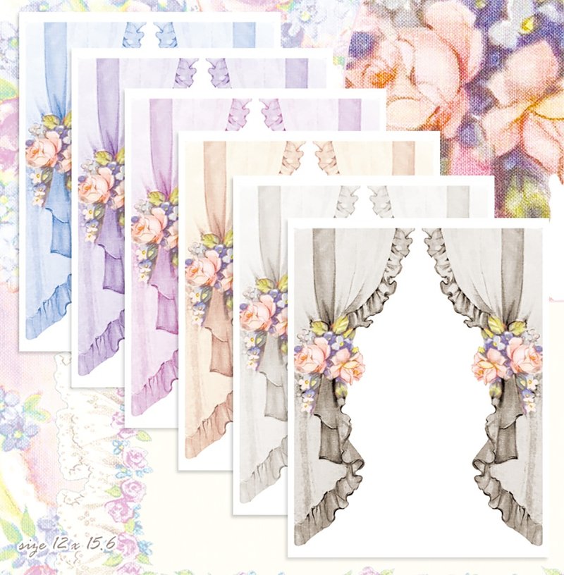 Blooming bouquet curtain sticker (B type) - 貼紙 - 紙 