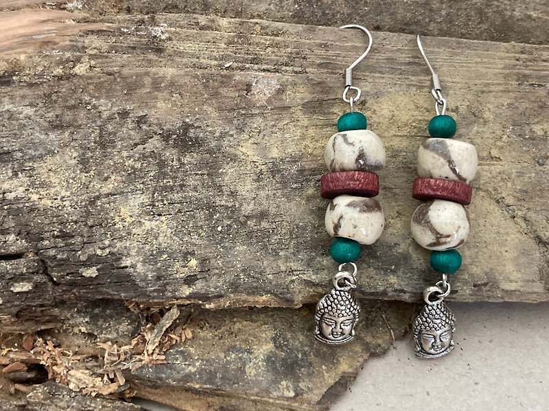 Handmade Pottery Earrings by Faxi Puzhao // Handmade Pottery Earrings - Earrings & Clip-ons - Pottery 