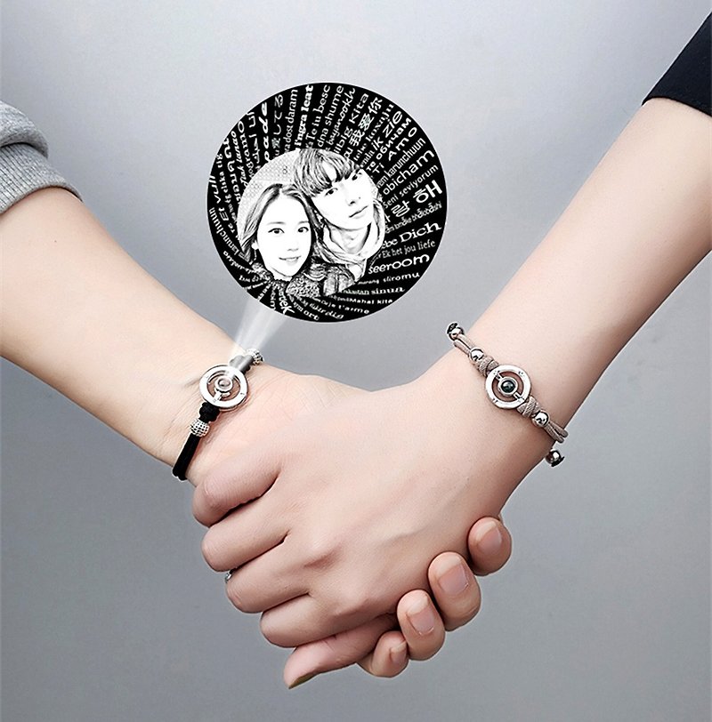 Customized technology confession memory bracelet bracelet living in time time is not old and we are not gone - สร้อยข้อมือ - ผ้าฝ้าย/ผ้าลินิน 