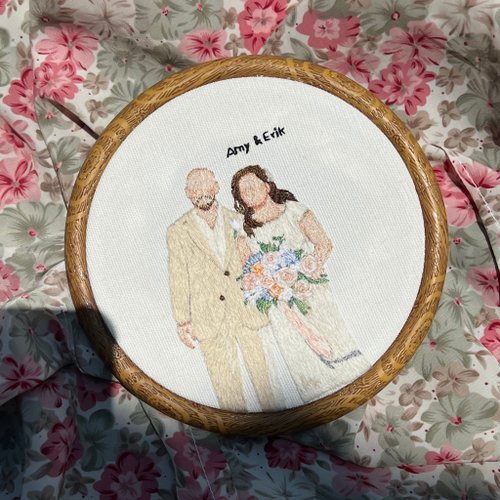 珍しい刺繍絵です。(顔料を使用して手描きではない) 基本の6つのステッチで刺す朝顔の刺繍｜Embroidery for morning