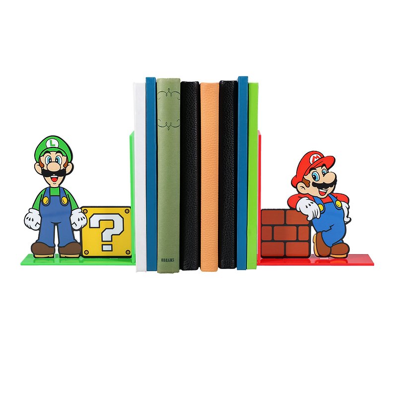 Officially Licensed Nintendo Super Mario bookends Mario and Luigi - ชั้นวางหนังสือ - พลาสติก หลากหลายสี