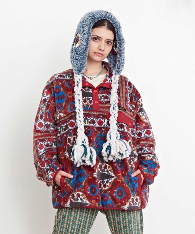 [Popular Pre-order] Neutral Polar Fleece Kilim Folk Print Warm Jacket (3 Colors) JSU-4301 - เสื้อโค้ทผู้ชาย - วัสดุอื่นๆ หลากหลายสี